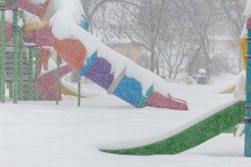 Playground in winter