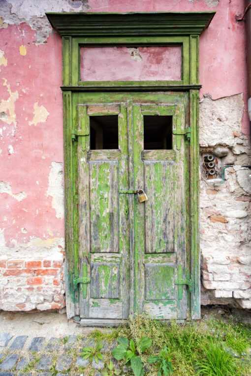 weathered door