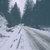 Winter road in the mountains
