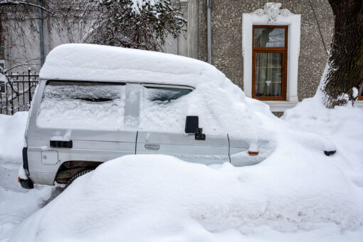 Car covered in snow