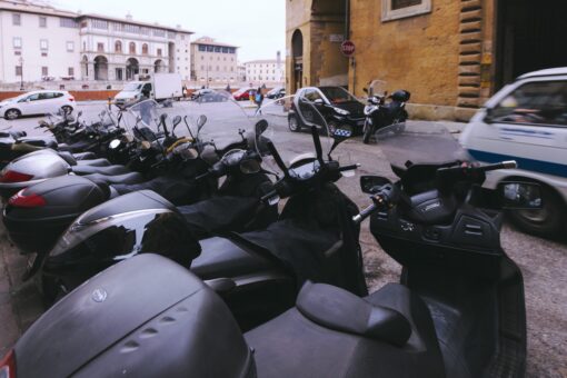 row of scooters