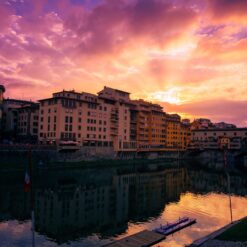 Sunset in Ponte Vecchio, Tuscany