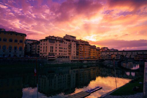 Sunset in Ponte Vecchio, Tuscany