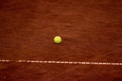 Tennis ball on court